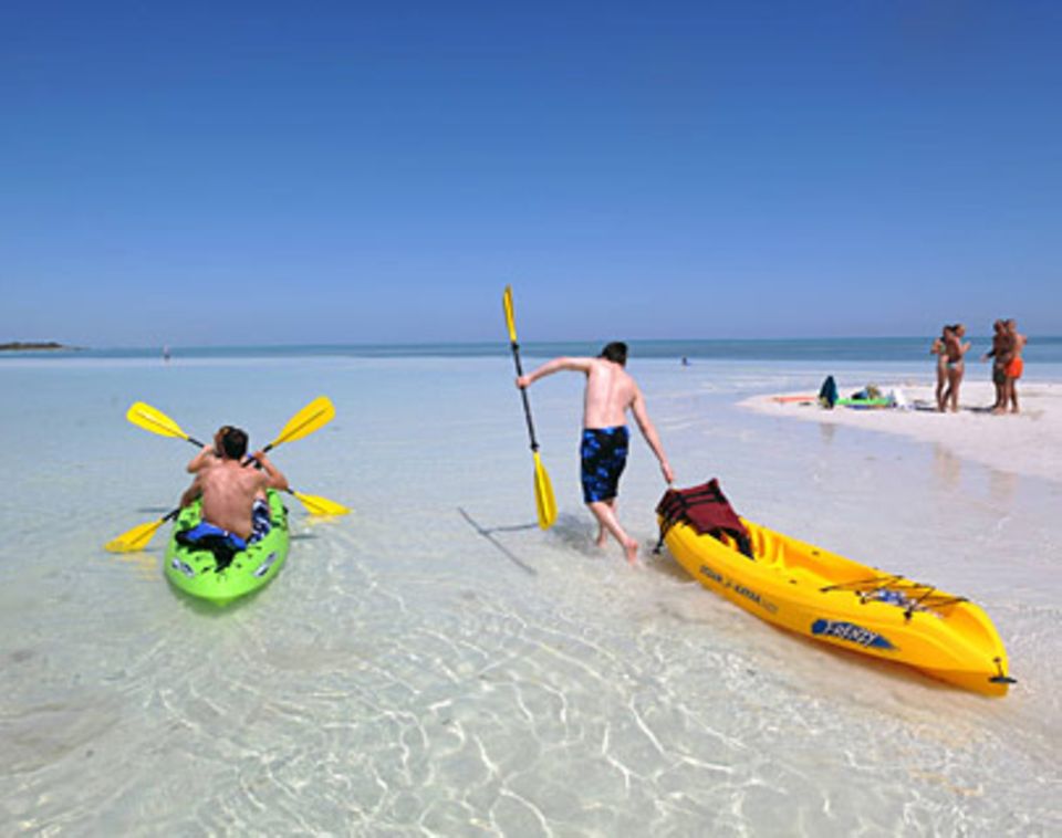 Das Meer ist eine Badewanne – zumindest im "Bahia Honda State Park" in Key West, wo Paddelboote ...