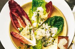 Eine raffinierte Idee: Gebackener Honigkuchen begleitet den herb-frischen Salat mit Radicchio und Blauschimmelkäse. Zum Rezept: Radicchio-Pistazien-Salat mit Kuchentoasts Eine raffinierte Idee: Gebackener Honigkuchen begleitet den herb-frischen Salat mit Radicchio und Blauschimmelkäse. Zum Rezept: Radicchio-Pistazien-Salat mit Kuchentoasts