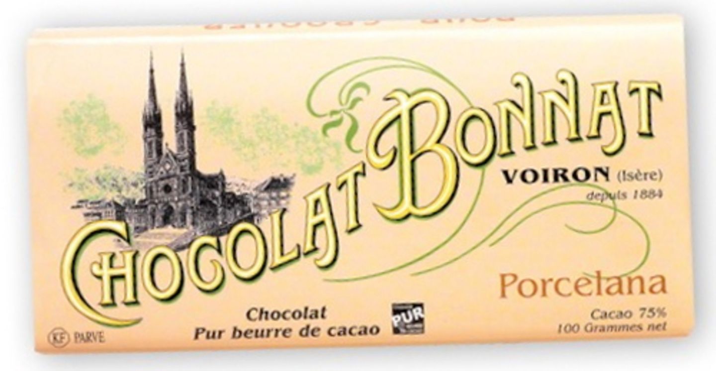 Platz 6: Chocolat Bonnat, Porcelana (75 Prozent) Preis pro 100 Gramm: circa 8,80 Euro Bewertung: angenehmer Schmelz, kräftig-herber aber auch als sauer empfundener Geschmack, sehr polarisierend
