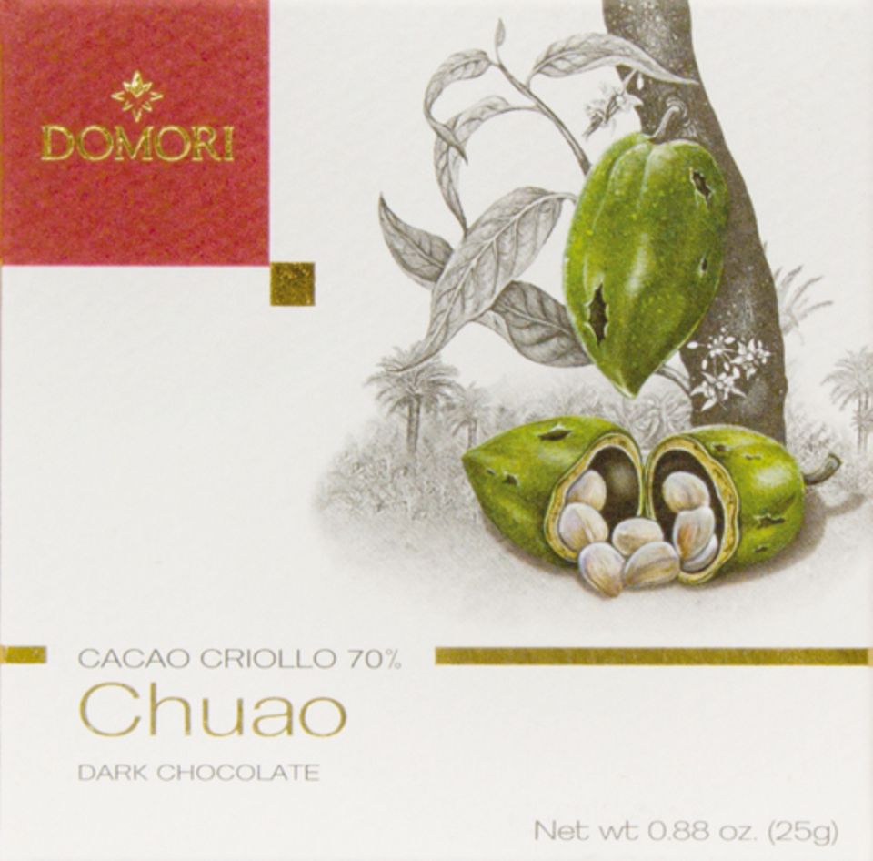 Platz 9: Domori Chuao, Cacao Criollo (70 Prozent) Preis pro 100 Gramm: circa 17,50 Euro Bewertung: unangenehm strenger Geruch, säuerlich-bitterer Geschmack, klebrig-schmierig im Mund