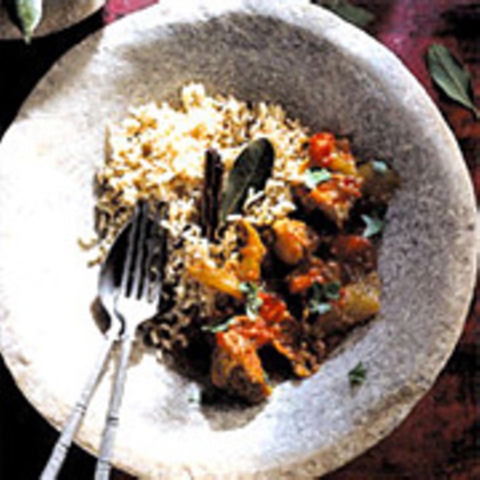 Rindfleisch-Curry mit Basmati-Vollkornreis