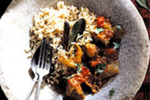 Rindfleisch-Curry mit Basmati-Vollkornreis