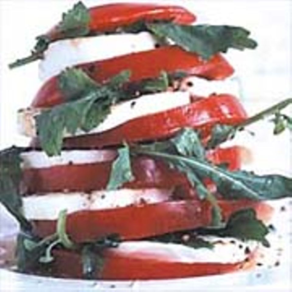 Tomaten mit Rauke und Mozzarella