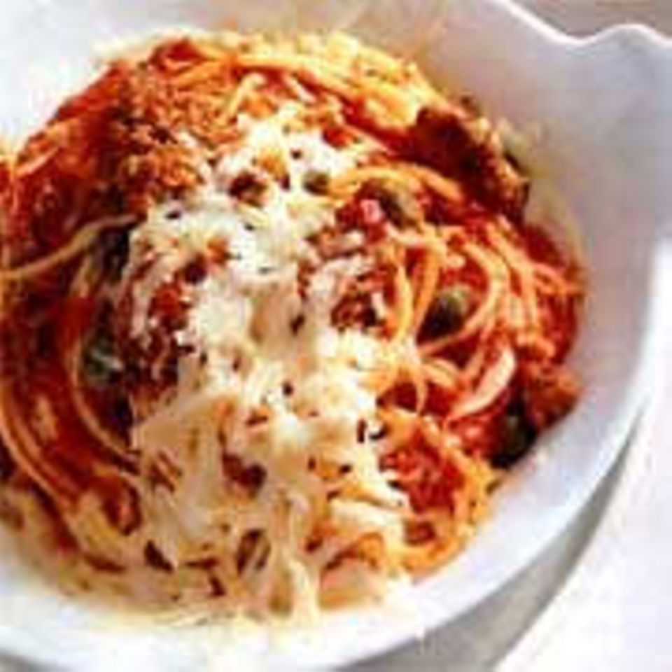 Überbackene Spaghetti