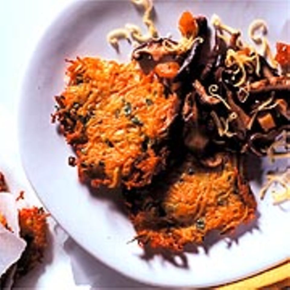 Möhrenpuffer mit Shiitake-Pilzen