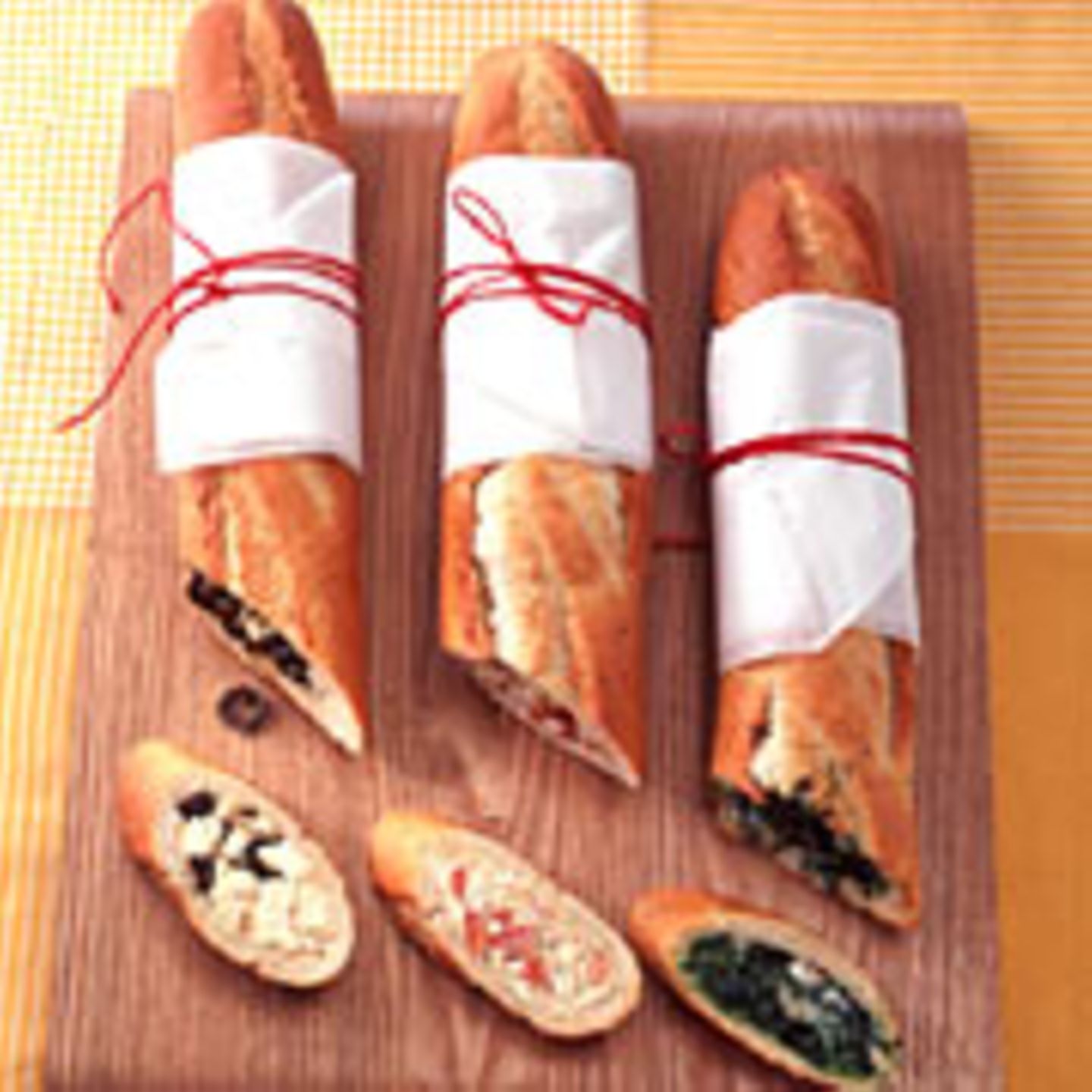 Dreierlei Gefullte Baguettes Brigitte De