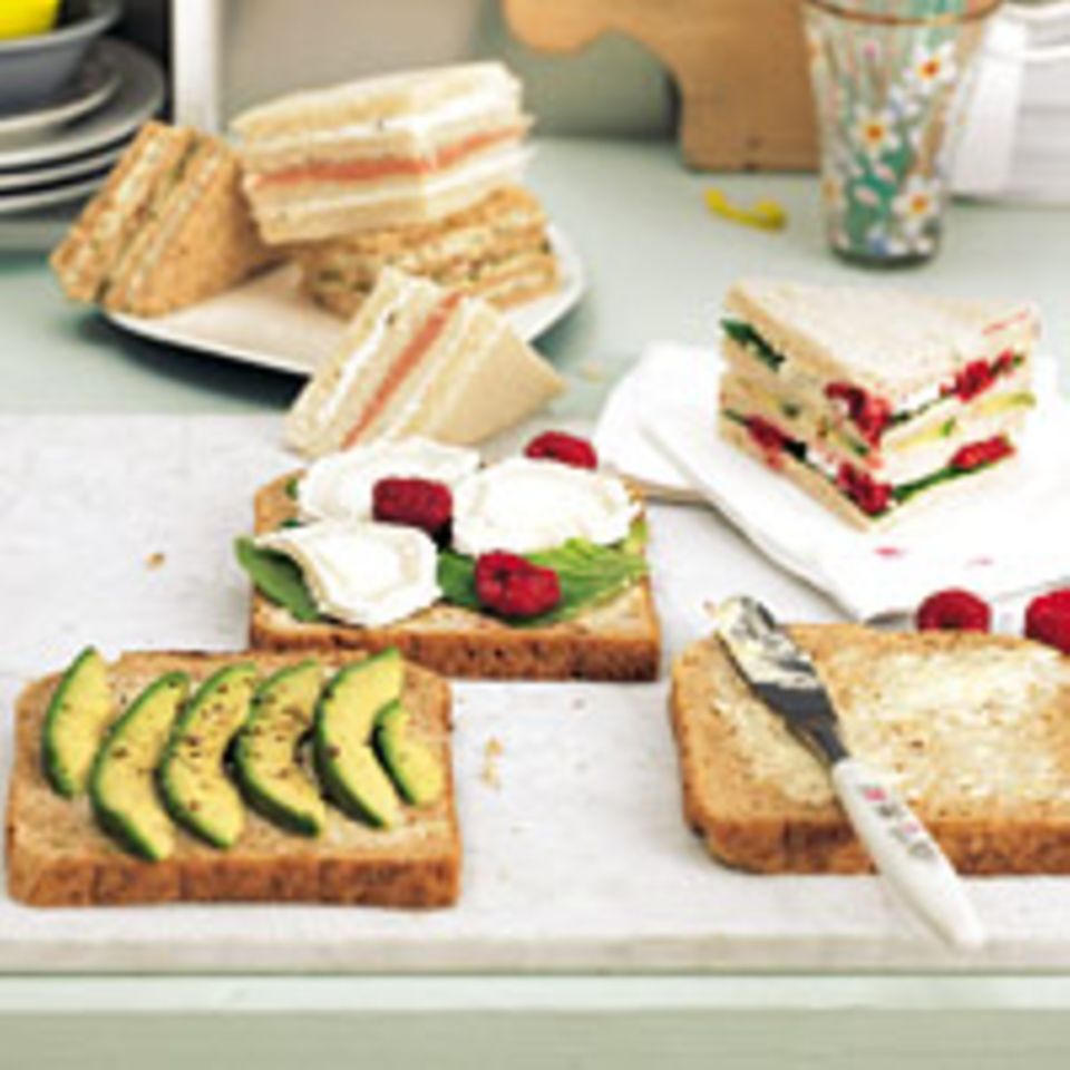 Sandwiches mit Teewurst und grünem Pfeffer