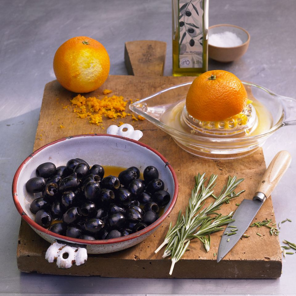 Eingelegte Oliven als Vorspeisen