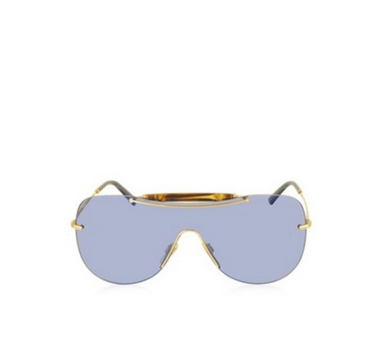 Sommer: Diese Damen-Sonnenbrille aus Bambus und Metall hat eine sportliche Form mit flachem Steg, von Gucci, ca. 320 Euro.