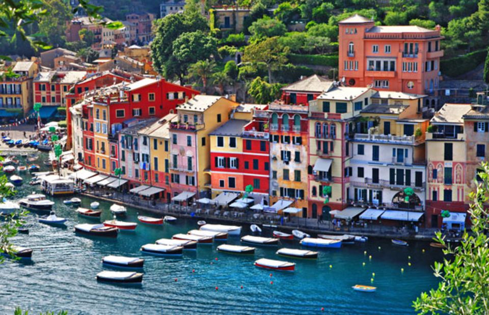 Farbenfrohe Häuser auf der Halbinsel Portofino