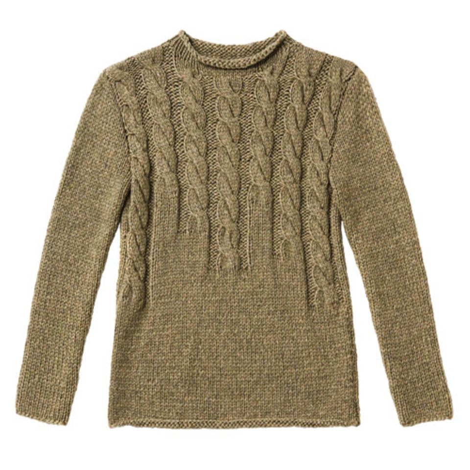Diesen brauen Pullover mit Zopfmuster zu stricken, ist etwas aufwendiger. Aber der Aufwand wird mit einem tollen Muster belohnt. Zur Anleitung: Braunen Pullover mit Zopfmuster stricken.