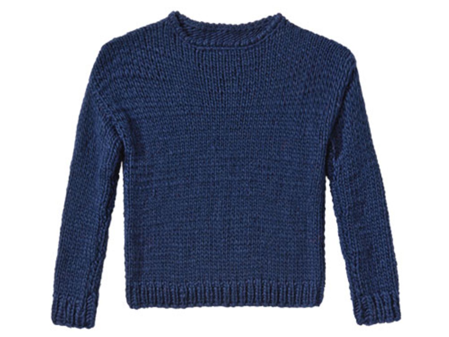 Bevor Sie den Marine-Pullover stricken, machen Sie unbedingt eine Maschenprobe. Die garantiert vom ersten Anschlag an, dass der Pullover wie angegossen passt.  Zur Anleitung: Marine-Pullover stricken.