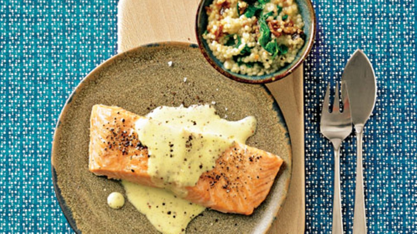 Kaffee-Lachs mit Graupen-Risotto | BRIGITTE.de