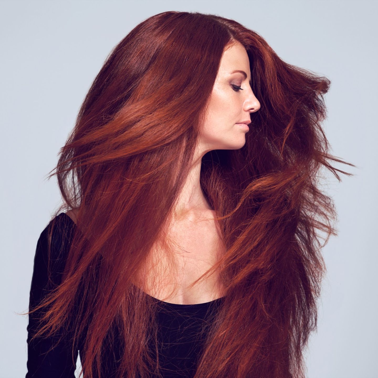 Haare strähnen braunen rote mit Schwarze Haare