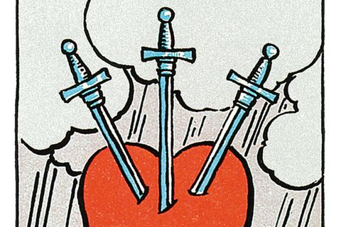 Tarotkarte Drei der Schwerter