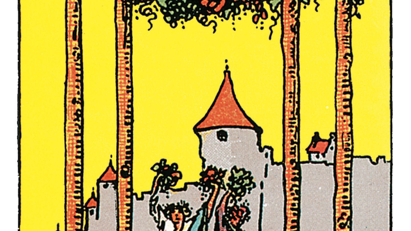 четверка жезлов таро уэйта. 4 жезлов таро. 4 жезлов таро райдера уэйта. младший аркан 4 жезлов. карта таро 4 жезлов.