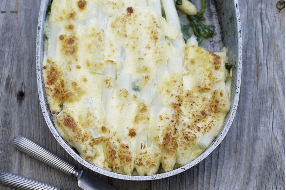Überbackener Spargel als Lasagne Spargel überbacken als Lasagne