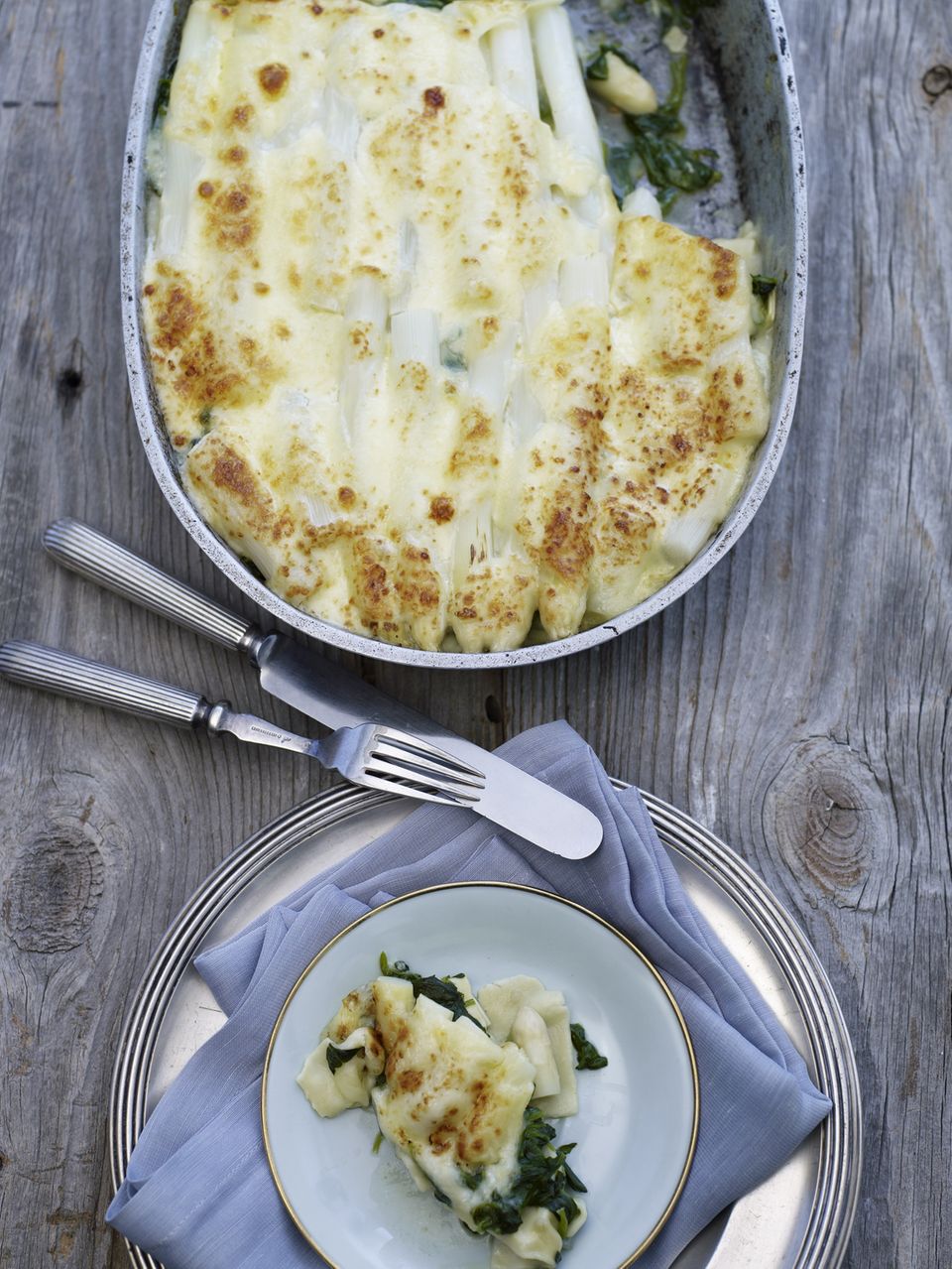 Überbackener Spargel als Lasagne Spargel überbacken als Lasagne