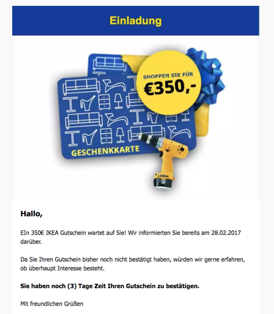 So sieht die Fake-Mail aus.