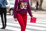 ROT! Auch gestreift zu einem Statement-Tiger super-stylish!