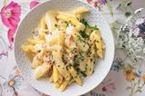 Penne alla carbonara mit Spargel