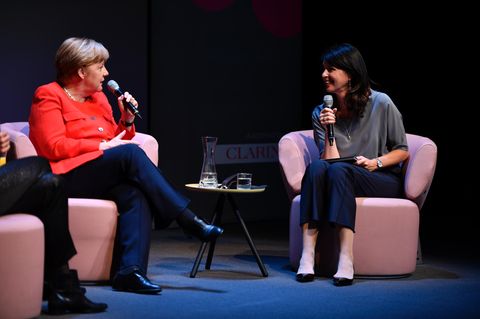 Angela Merkel im Gespräch mit Brigitte