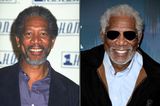 Morgan Freeman mit Zähnen im Vorher/Nachher-Vergleich