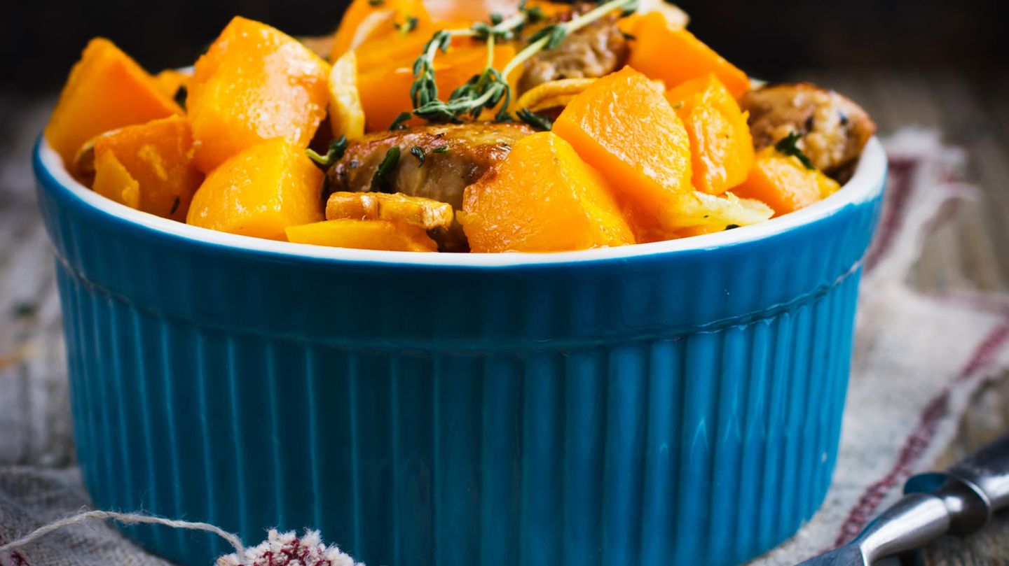 Hähnchenbrüstchen mit Butternusskürbis | BRIGITTE.de