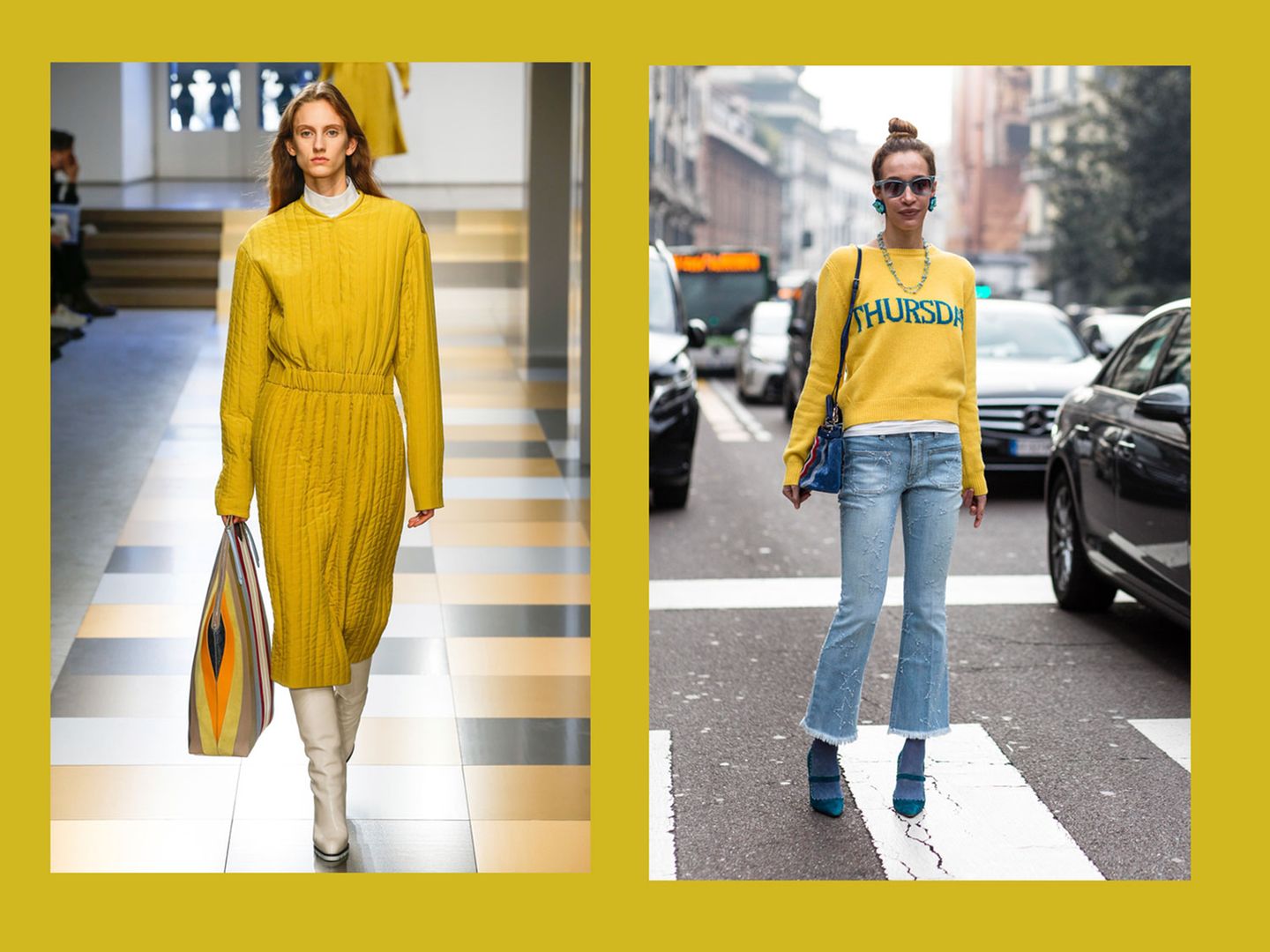 Streetslooks mit Pantone Farbtrend Herbst 2017 Lemon Curry