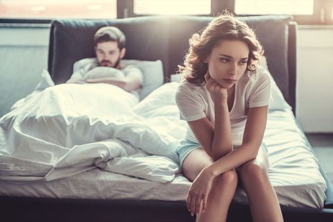 Kein Orgasmus: Paar im Bett