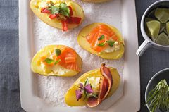 Kartoffel-Canapés als Vorspeise zu Weihnachten Vorspeise für Weihnachten: Kartoffel-Canapés