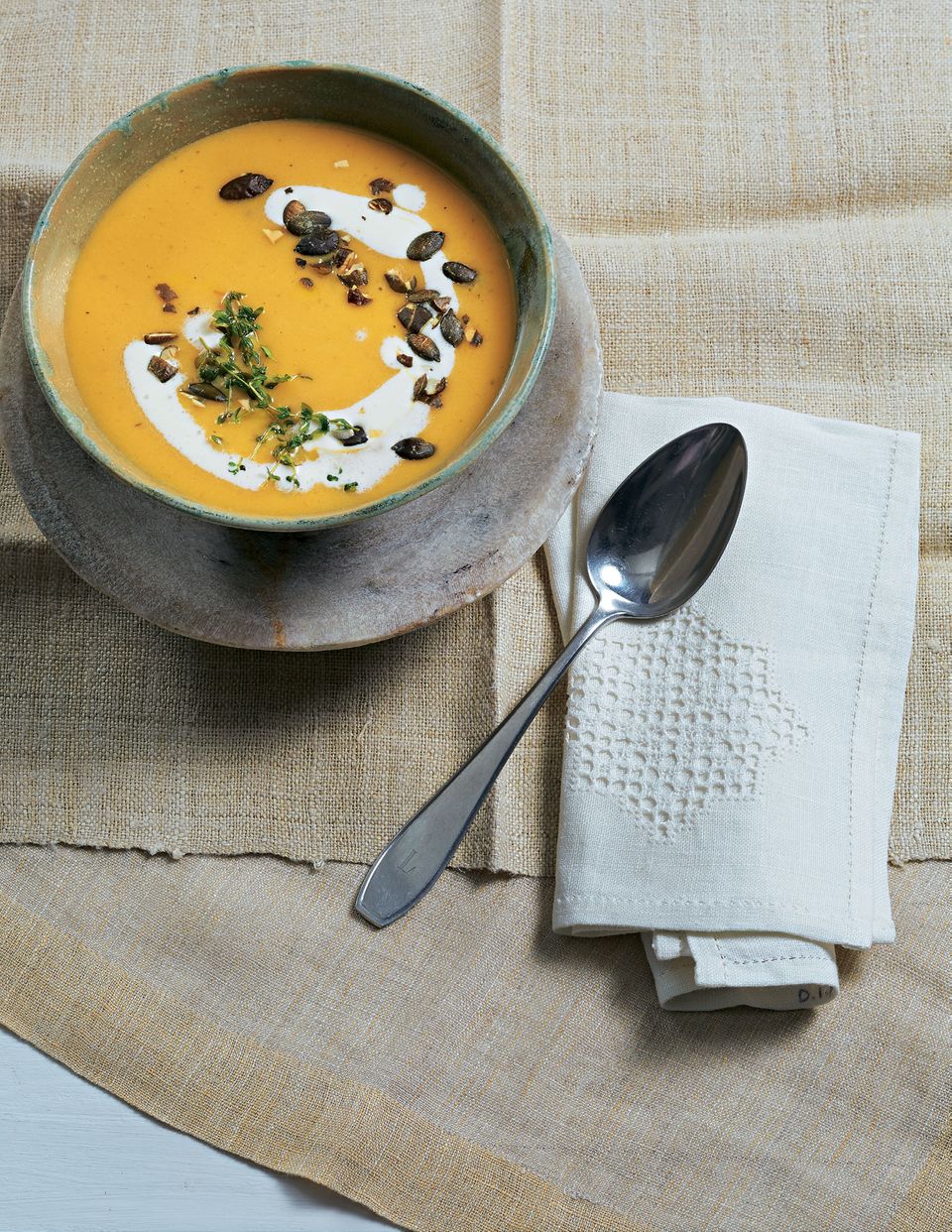 Pumpkin soup with butternut and celeriac