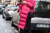 Steppjacke in Pink als Streetstyle