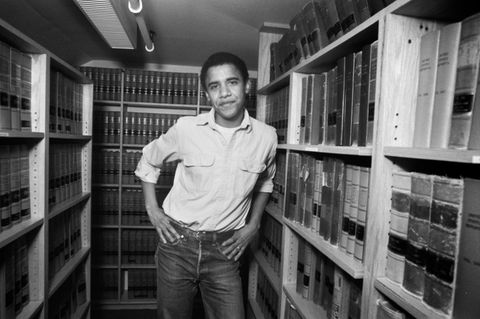 Barack Obama in der Uni-Bibliothek.