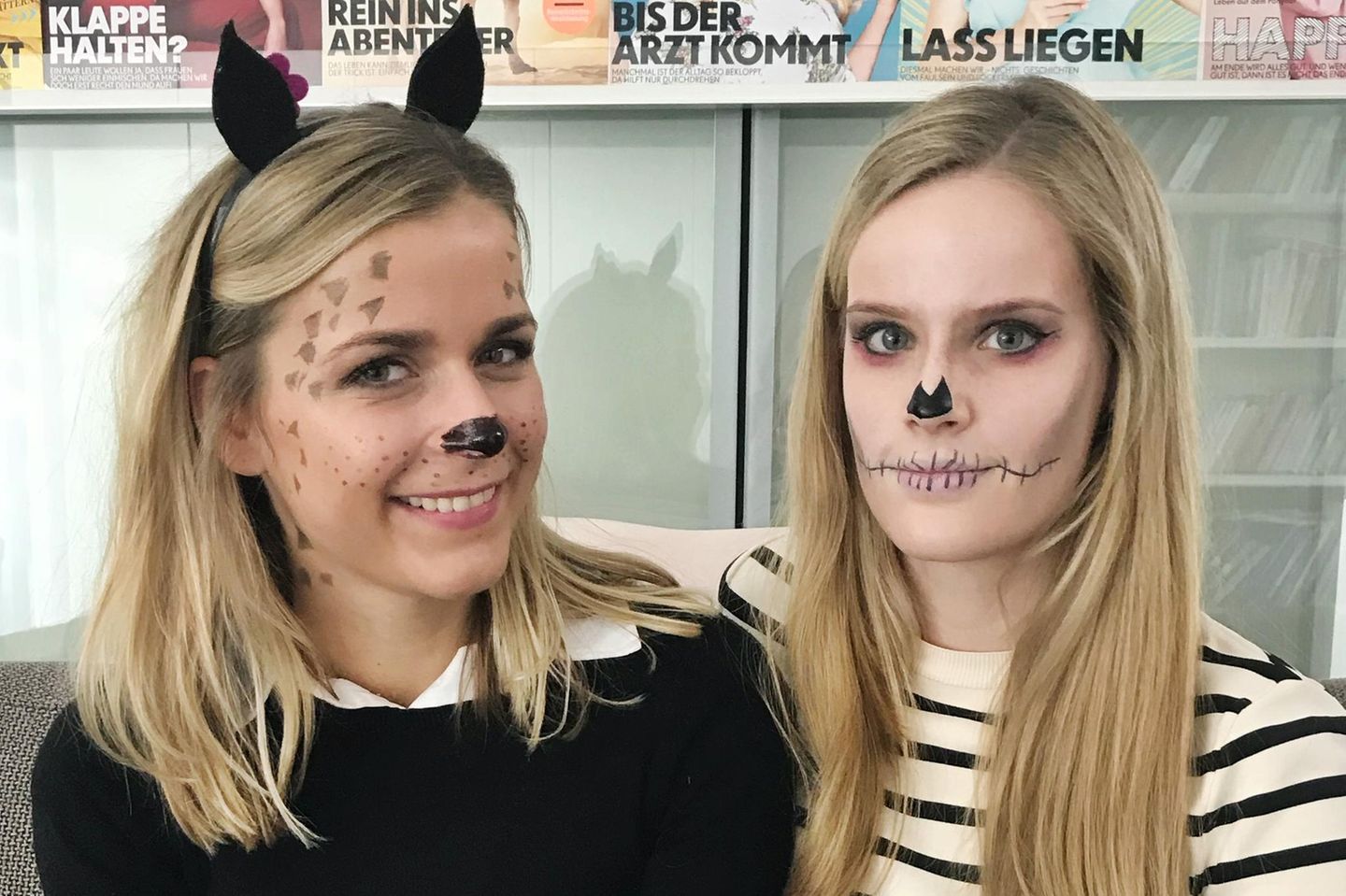 Karo und Laura mit Halloween Make-up