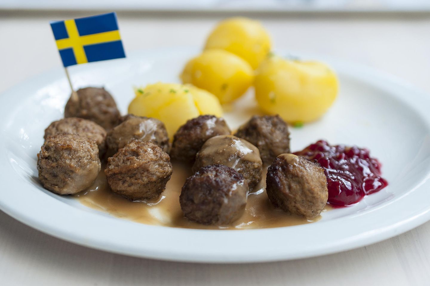 IKEA plant Restaurants: Schwedische Köttbullar auf einem Teller