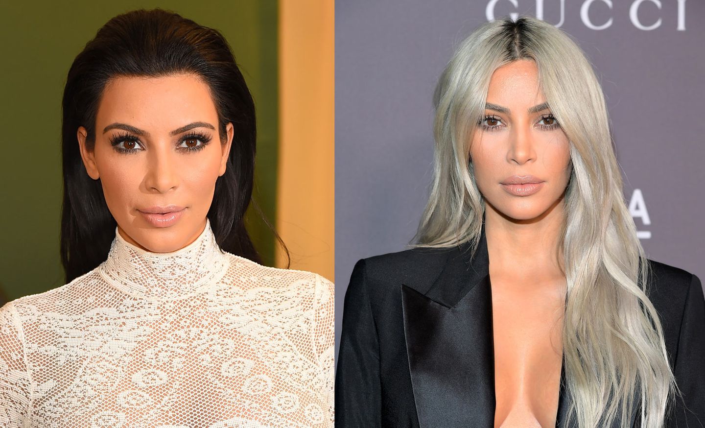 Wer an Kim Kardashian West denkt, hat automatisch ihren typischen Contouring-Look inklusive schwarzer XL-Mähne vor Augen. Dabei ist diese gar nicht mehr aktuell. Lang sind ihre Haare zwar immer noch, farblich mittlerweile aber eine Mischung aus Grau und Platinblond.