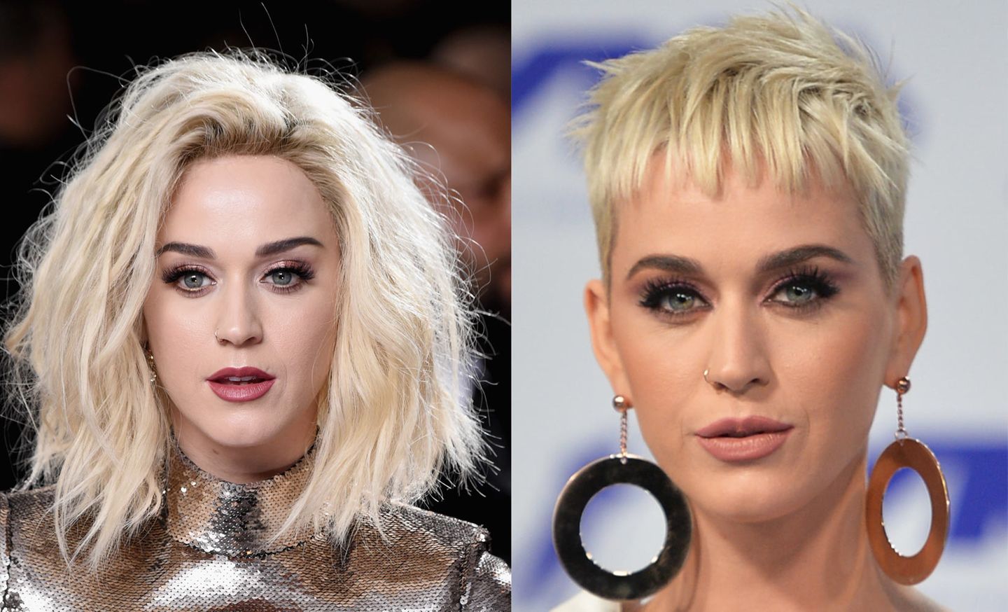 Katy Perry hatte ein turbulentes Jahr. Dabei sorgte ihre On-Off-Beziehung zu Orlando Bloom für ebenso viele Schlagzeilen, wie ihre ständig wechselnde Frisur. Ganz aktuell ist diese platinblonde Kurzhaarfrisur.