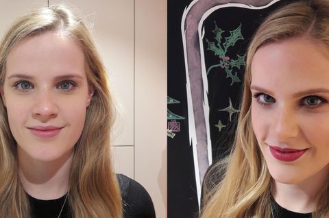Laura wird professionell geschminkt – vorher-nachher