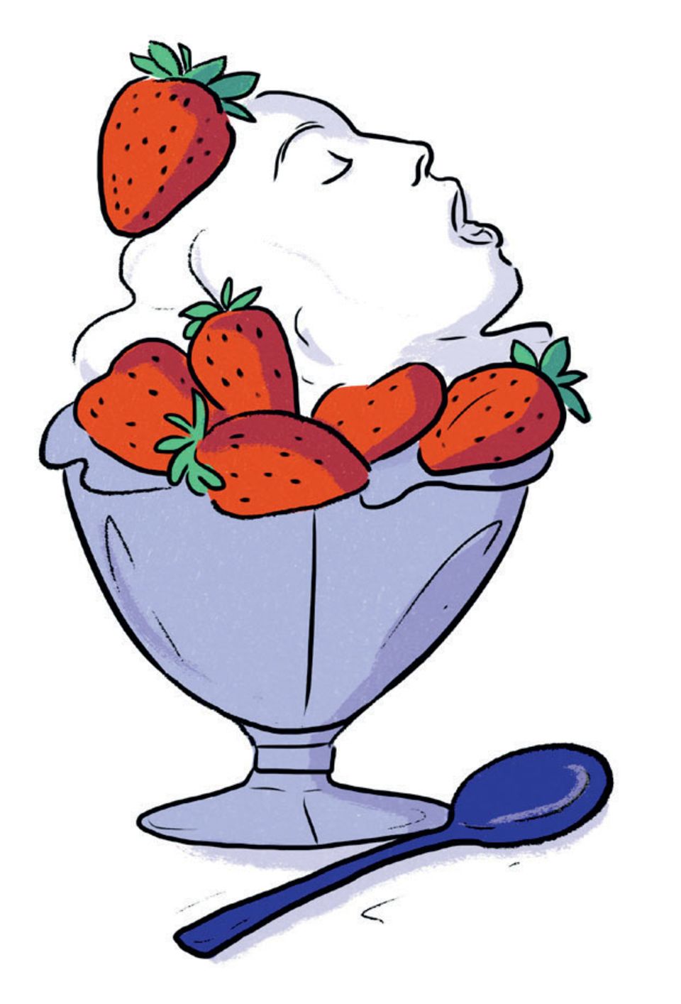 Wie komme ich zum Orgasmus: Illustration Schale mit Erdbeeren