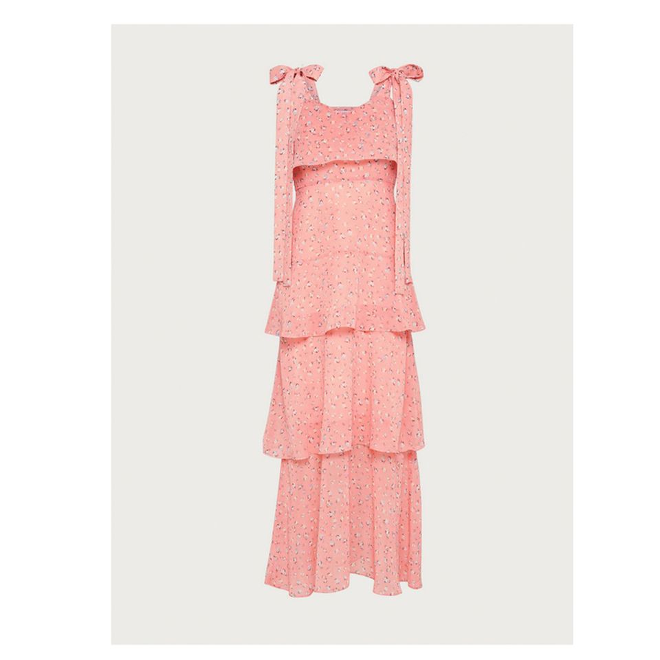 Perfekt für die Sommerhochzeit: Pinkes Kleid mit Schleifen-Details an der Schulter. Von Edited, um 90 Euro.