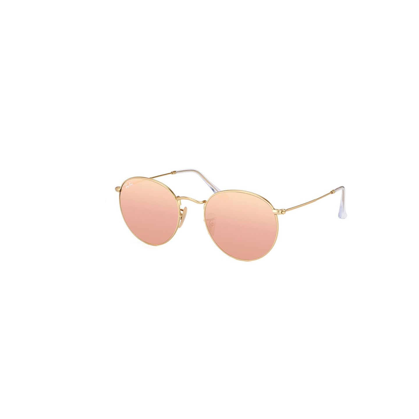 Sonnenbrille mit farbigen verspiegelten Gläsern. Von Ray Ban, erhältlich zum Beispiel über MisterSpex, um 146 Euro.