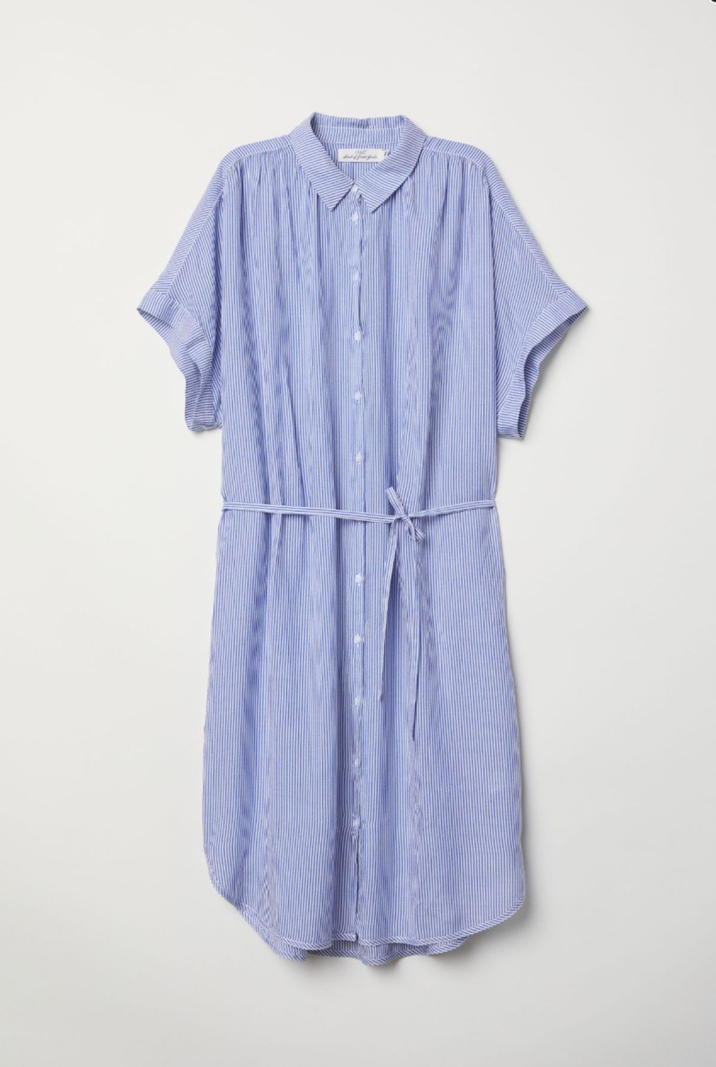 Luftig und schick fürs Büro: Mittellanges Hemdblusenkleid von H&M, um 30 Euro.