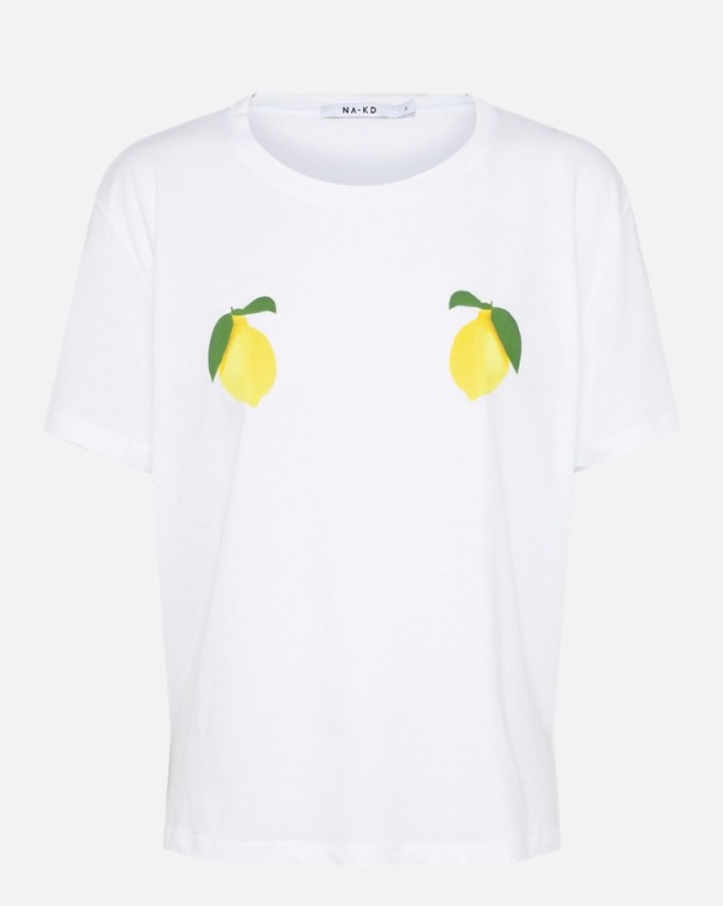 Weißes Shirt mit Zitronen_Print von NA-KD