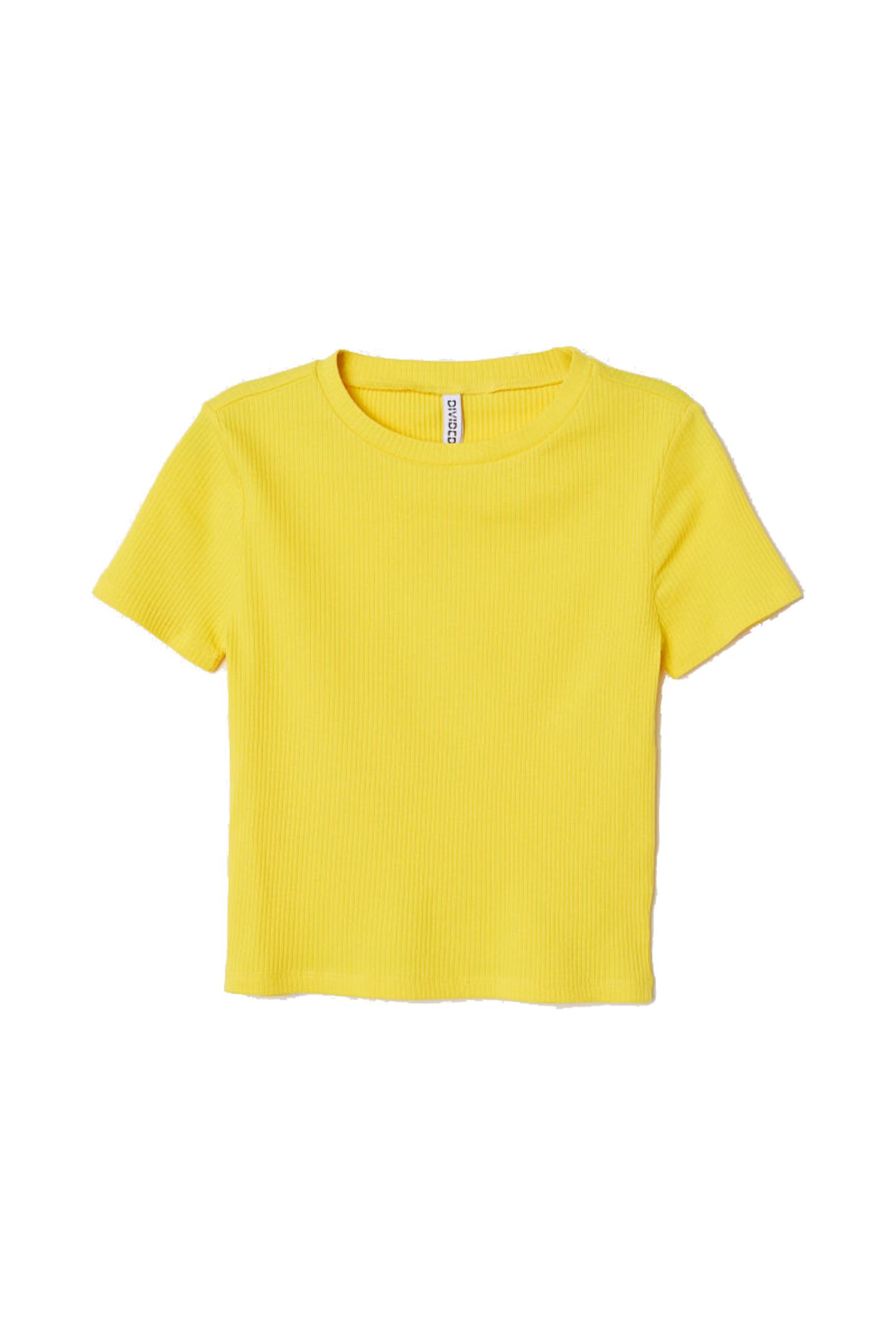 Gelbes geripptes T-Shirt von H&M