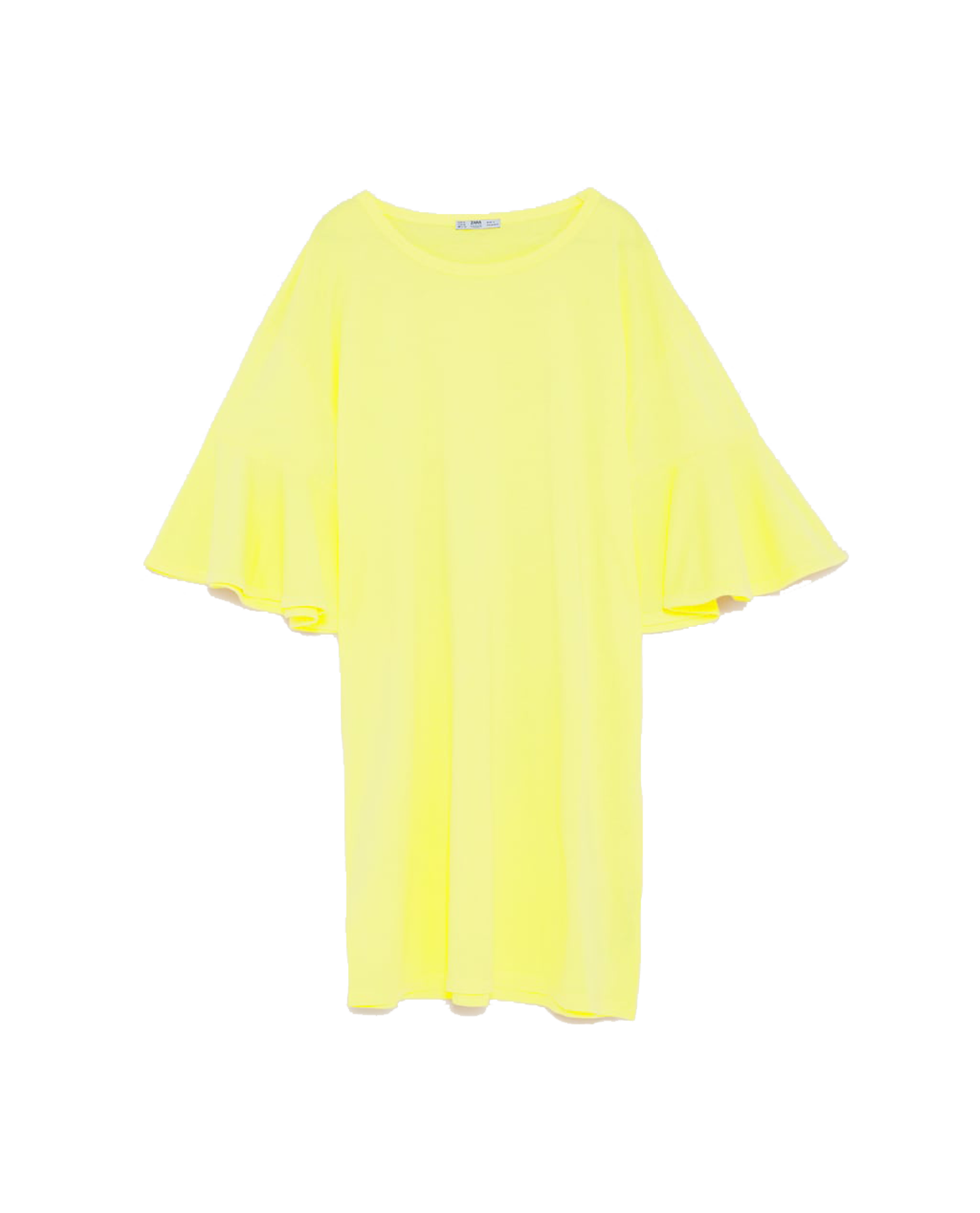Kleid mit Volantärmeln von Zara in Gelb