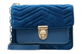 Blaue Sommertasche von LYDC London im Samt-Look