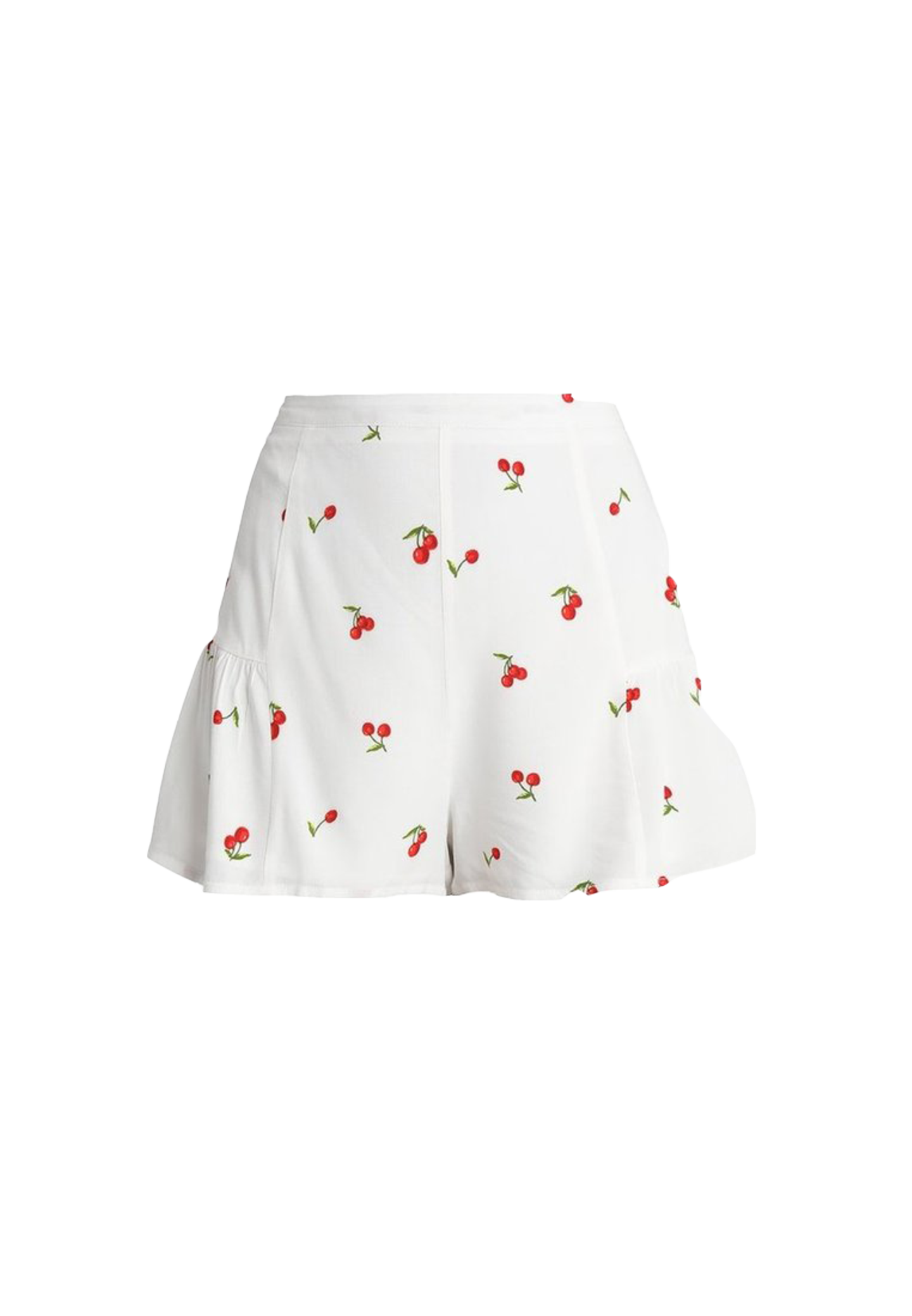 Weiße Shorts mit Cherry-Print von Honey Punch