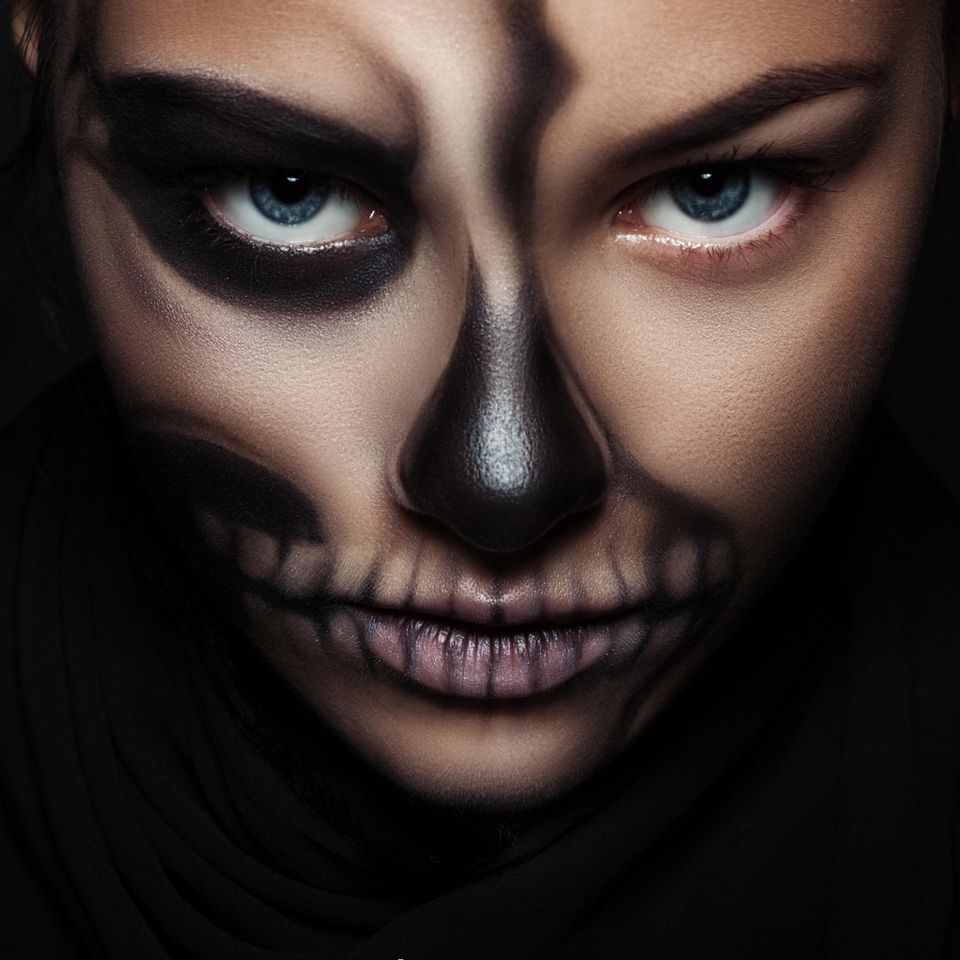Das beliebteste Halloween-Tutorial aller Zeiten: Frau mit Halloween Make-up