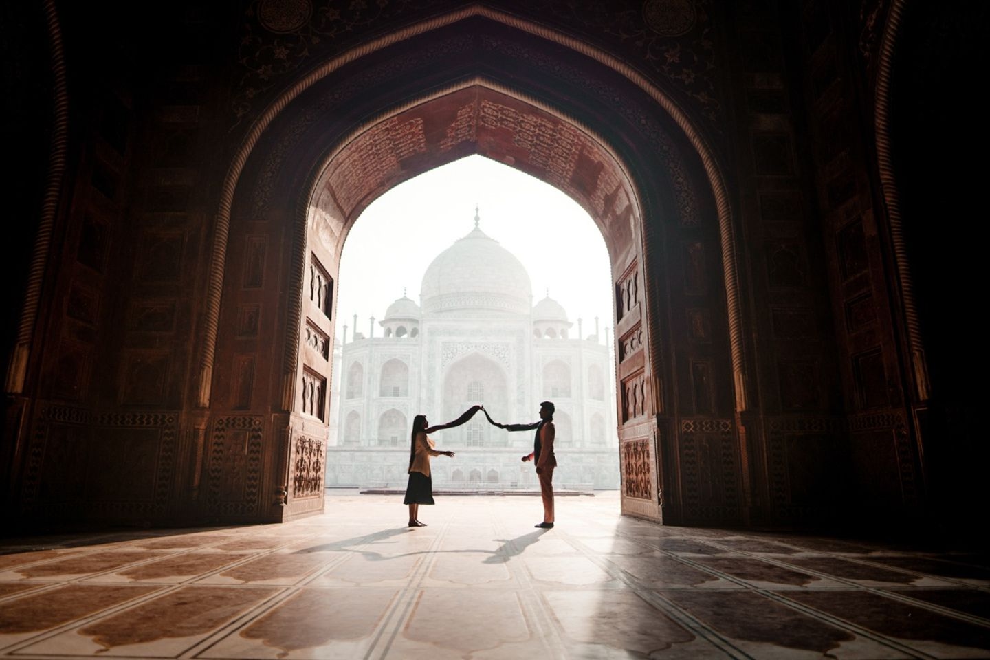 Hochzeitsfoto am Taj Mahal